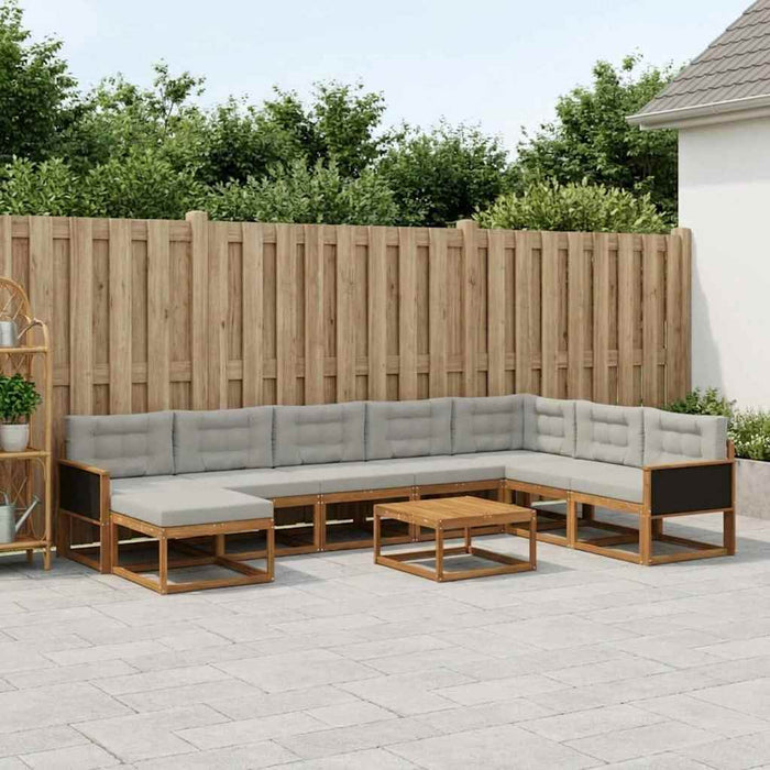 Set de canapele de exterior 9 pcs Natural și gri deschis WALTI