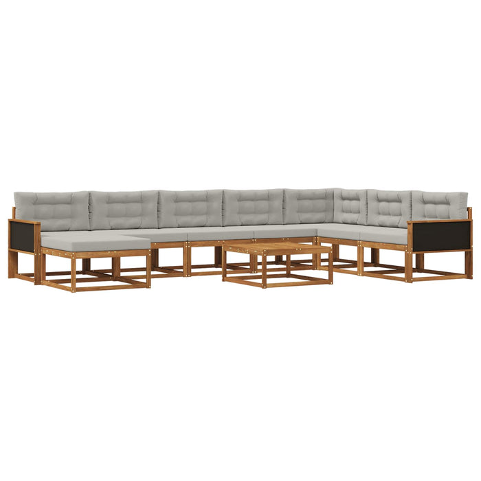 Set de canapele de exterior 9 pcs Natural și gri deschis WALTI