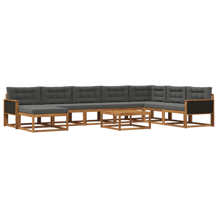 Set de canapele de exterior cu pernă 9 pcs Natural și Antracit WALTI