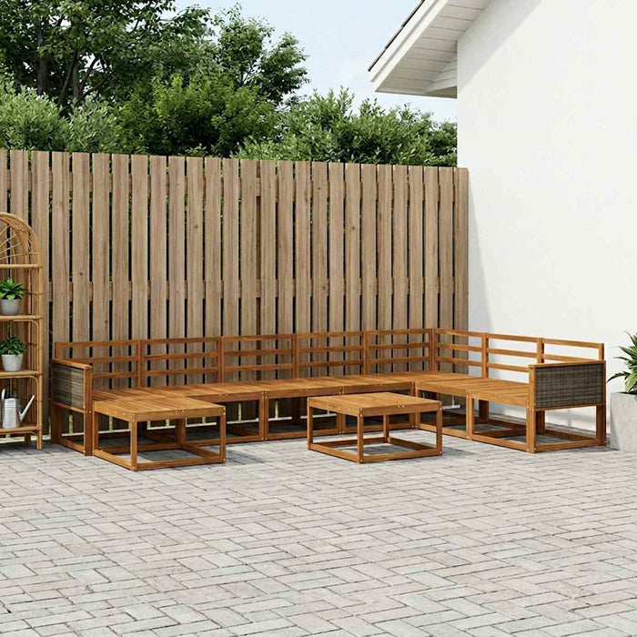 Set de canapele de exterior 9 pcs natural Lemn Solid de Acacia WALTI