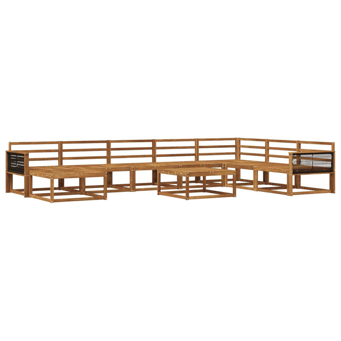 Set de canapele de exterior 9 pcs natural Lemn Solid de Acacia WALTI