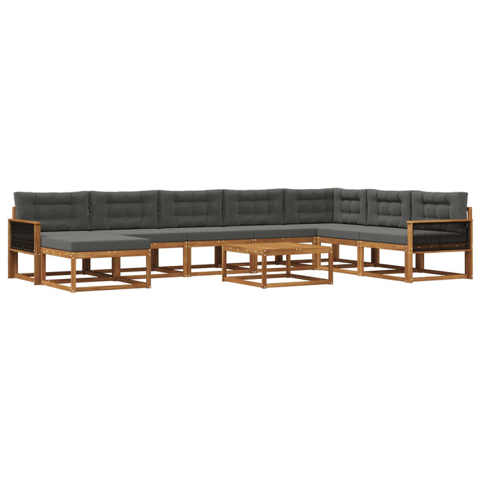 Set de canapele de exterior cu pernă 9 pcs Natural și Antracit WALTI