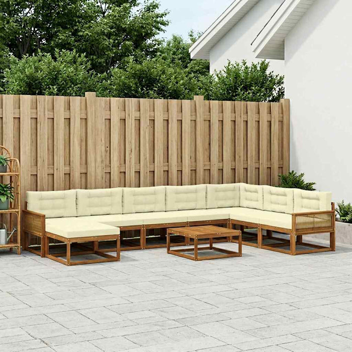 Set de canapele de exterior 9 pcs Natural și Crem WALTI