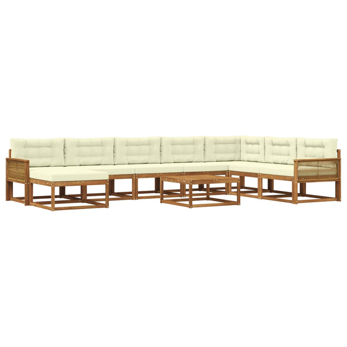 Set de canapele de exterior 9 pcs Natural și Crem WALTI