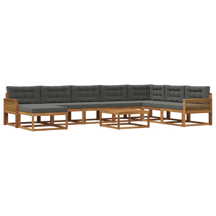 Set de canapele de exterior cu pernă 9 pcs Natural și Antracit WALTI