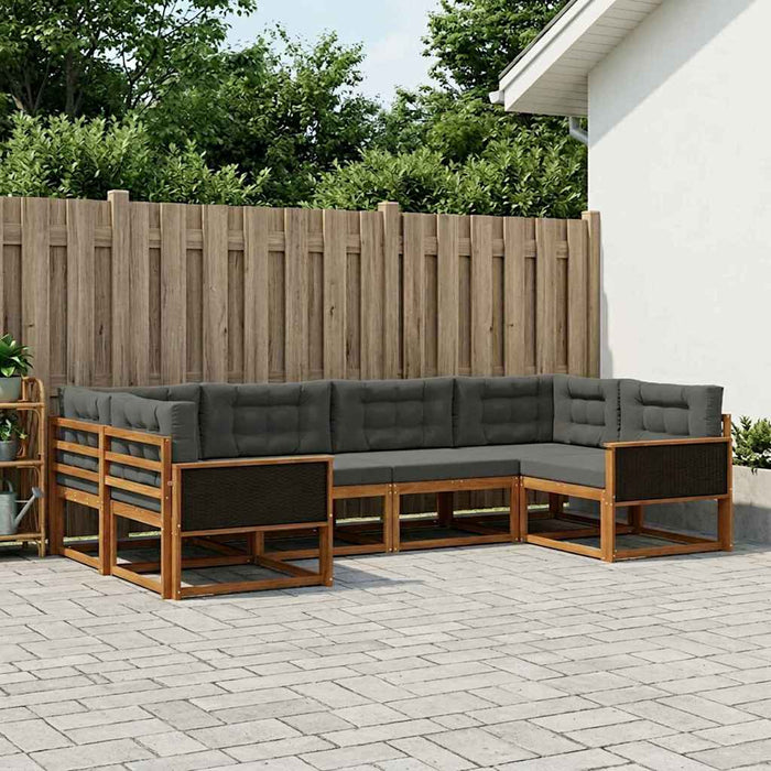Set de canapele de exterior cu pernă 6 pcs Natural și Antracit WALTI