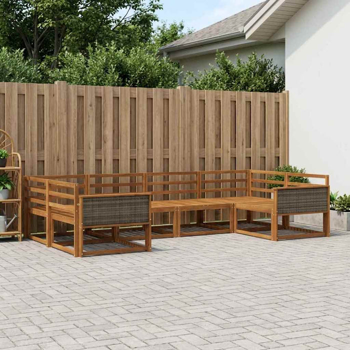 Set de canapele de exterior 6 pcs natural Lemn Solid de Acacia WALTI