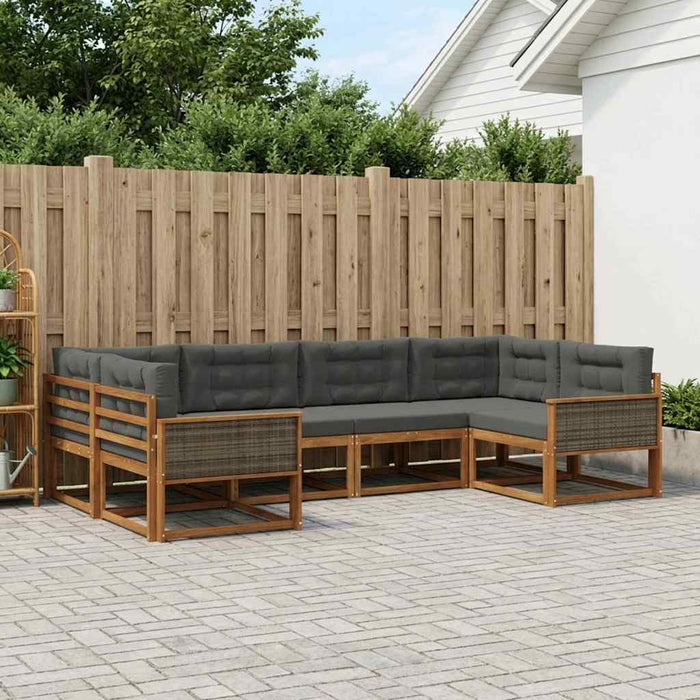 Set de canapele de exterior cu pernă 6 pcs Natural și Antracit WALTI