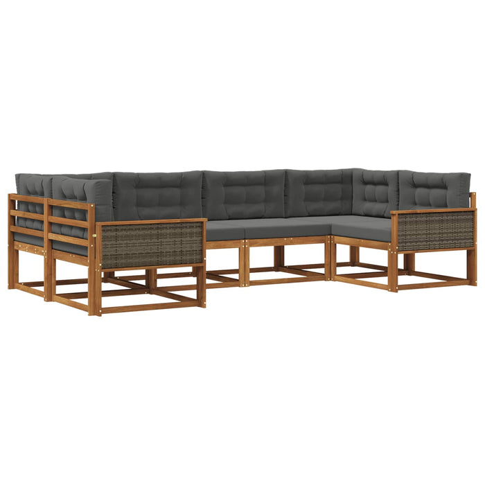 Set de canapele de exterior cu pernă 6 pcs Natural și Antracit WALTI