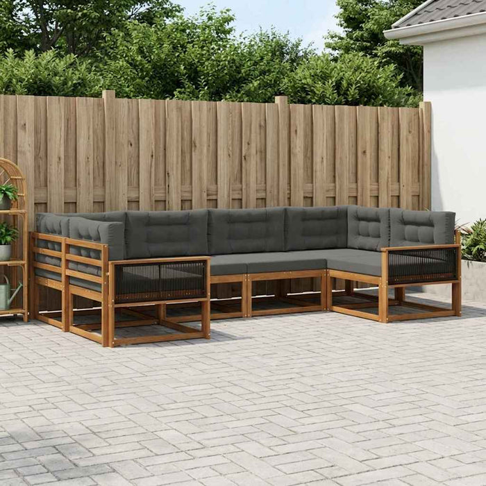 Set de canapele de exterior cu pernă 6 pcs Natural și Antracit WALTI