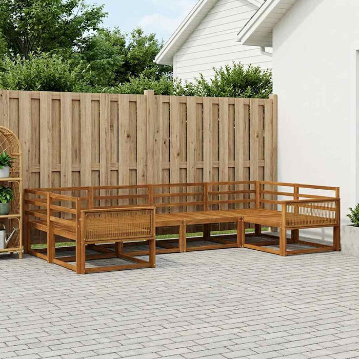 Set de canapele de exterior 6 pcs natural Lemn Solid de Acacia WALTI