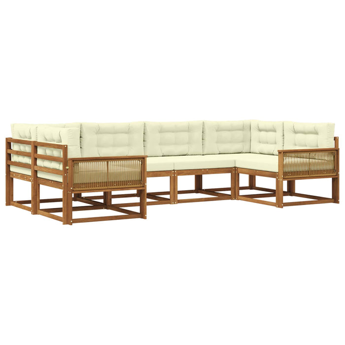 Set de canapele de exterior cu pernă 6 pcs Natural și Crem WALTI