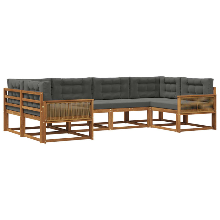Set de canapele de exterior cu pernă 6 pcs Natural și Antracit WALTI