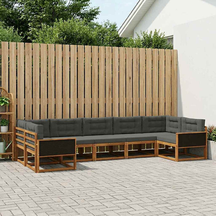Set de canapele de exterior cu pernă 7 pcs Natural și Antracit WALTI