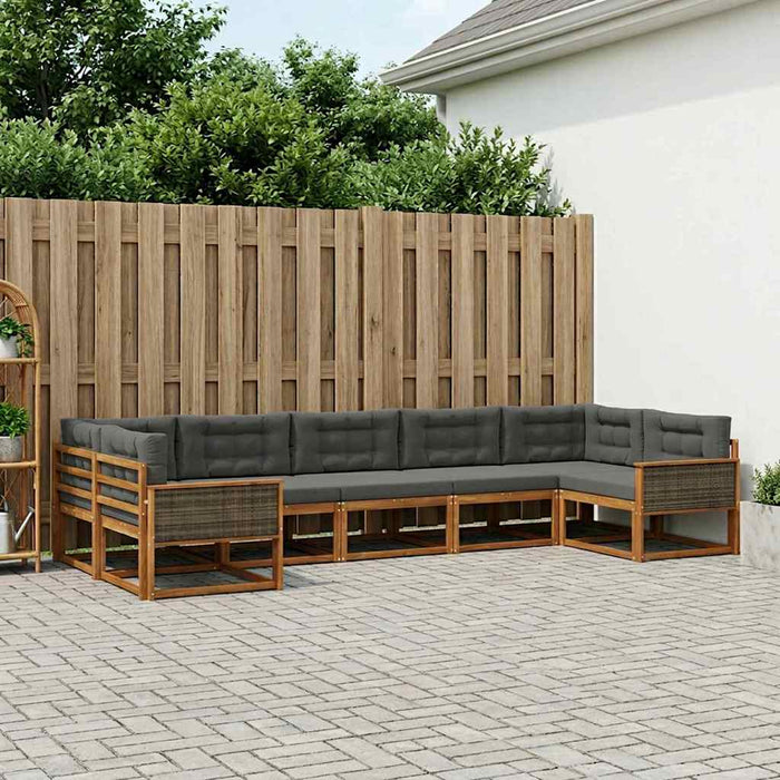Set de canapele de exterior cu pernă 7 pcs Natural și Antracit WALTI