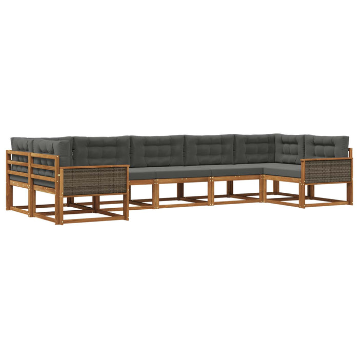 Set de canapele de exterior cu pernă 7 pcs Natural și Antracit WALTI
