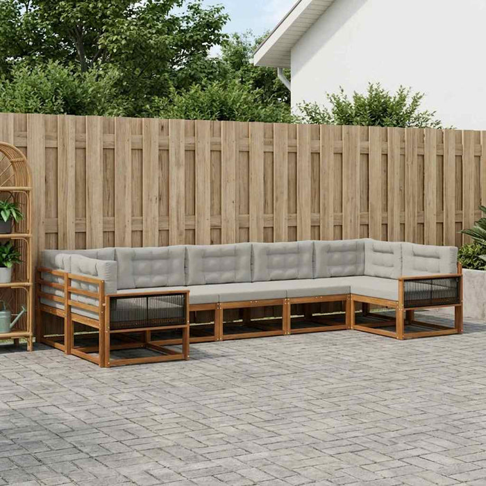 Set de canapele de exterior 7 pcs Natural și gri deschis WALTI
