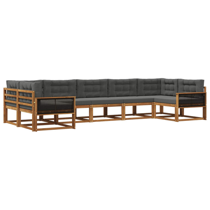 Set de canapele de exterior cu pernă 7 pcs Natural și Antracit WALTI