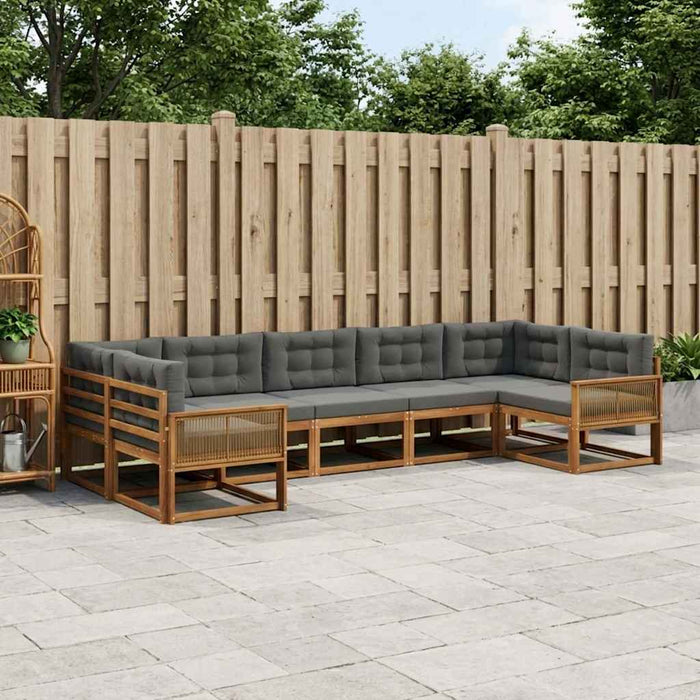 Set de canapele de exterior cu pernă 7 pcs Natural și Antracit WALTI