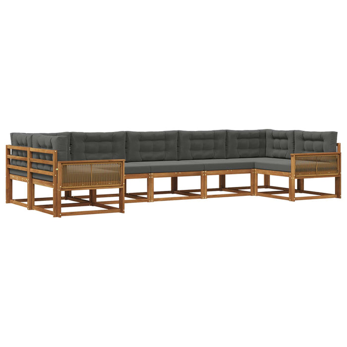 Set de canapele de exterior cu pernă 7 pcs Natural și Antracit WALTI