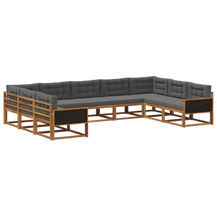 Set de canapele de exterior cu pernă 9 pcs Natural și Antracit WALTI