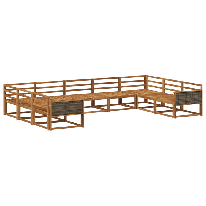 Set de canapele de exterior 9 pcs natural Lemn Solid de Acacia WALTI