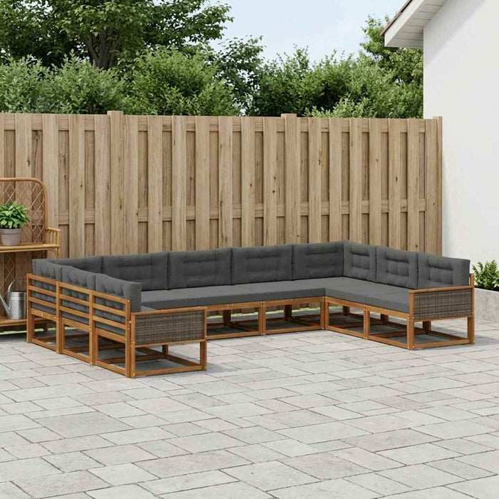 Set de canapele de exterior cu pernă 9 pcs Natural și Antracit WALTI