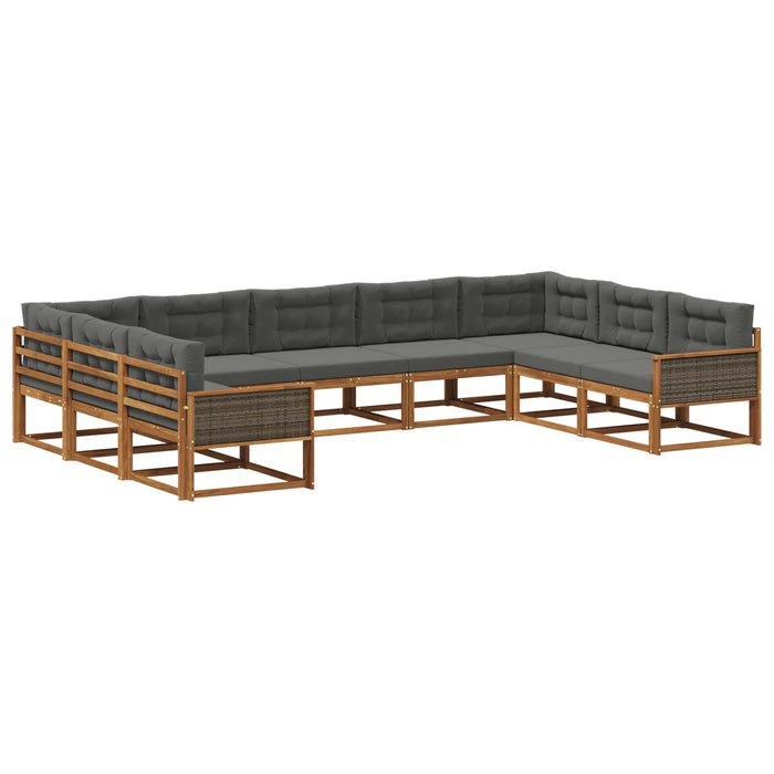 Set de canapele de exterior cu pernă 9 pcs Natural și Antracit WALTI