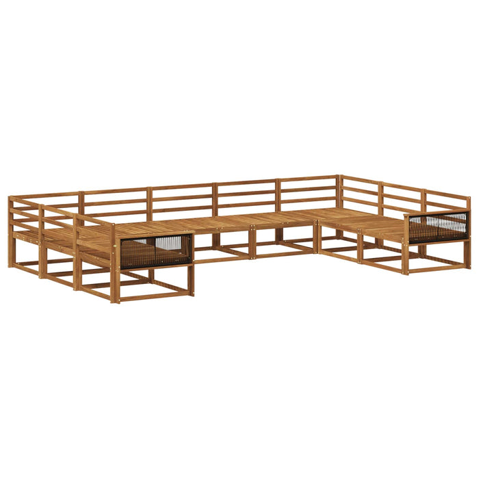 Set de canapele de exterior 9 pcs natural Lemn Solid de Acacia WALTI