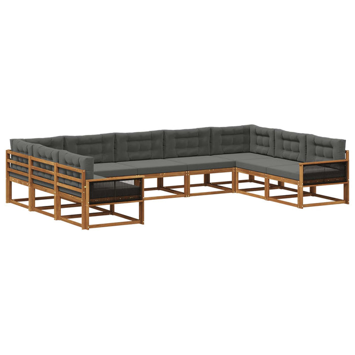 Set de canapele de exterior cu pernă 9 pcs Natural și Antracit WALTI