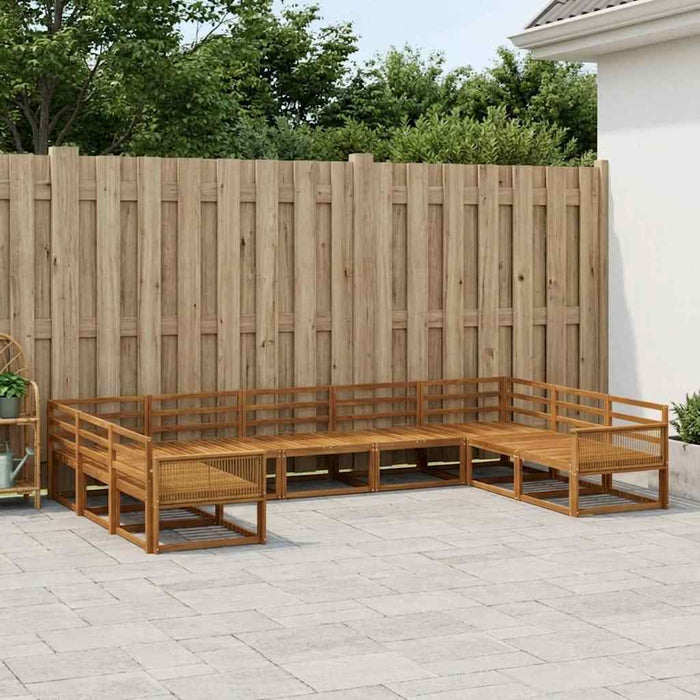 Set de canapele de exterior 9 pcs natural Lemn Solid de Acacia WALTI