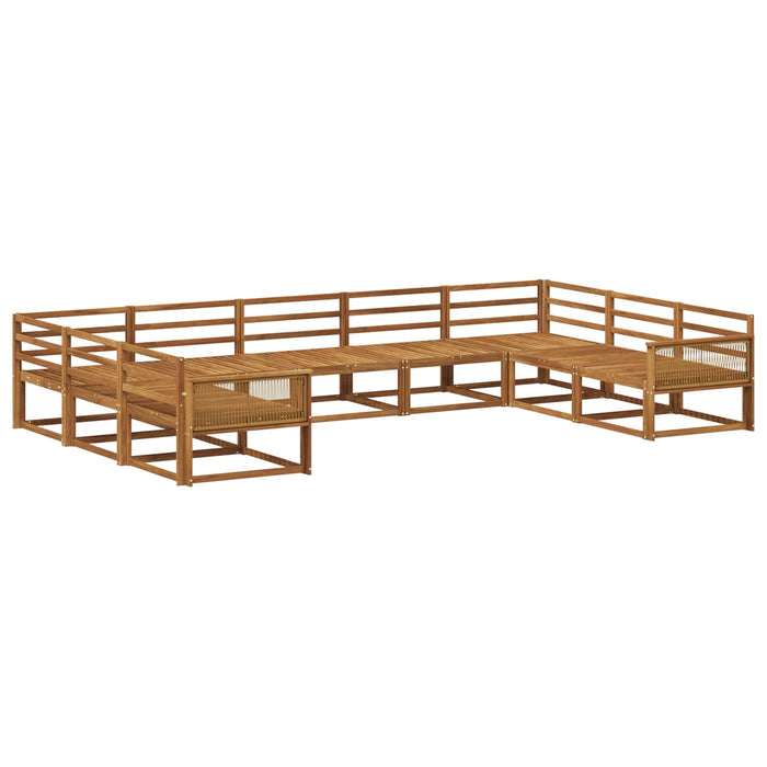Set de canapele de exterior 9 pcs natural Lemn Solid de Acacia WALTI