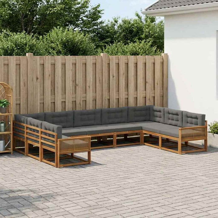 Set de canapele de exterior cu pernă 9 pcs Natural și Antracit WALTI