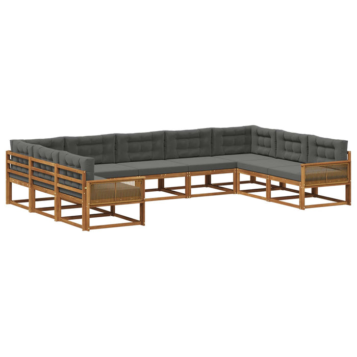 Set de canapele de exterior cu pernă 9 pcs Natural și Antracit WALTI