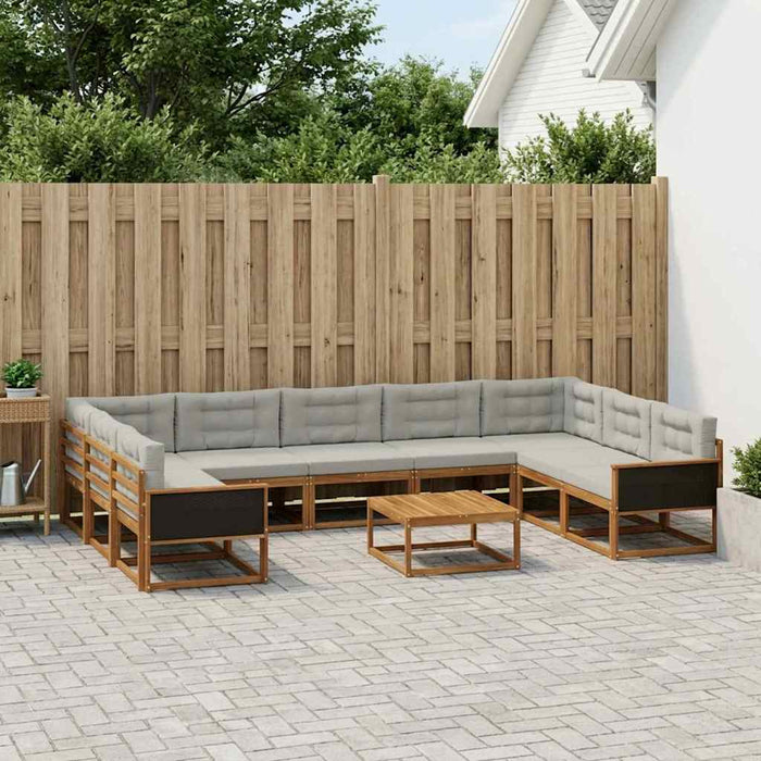 Set de canapele de exterior 10 pcs Natural și gri deschis WALTI