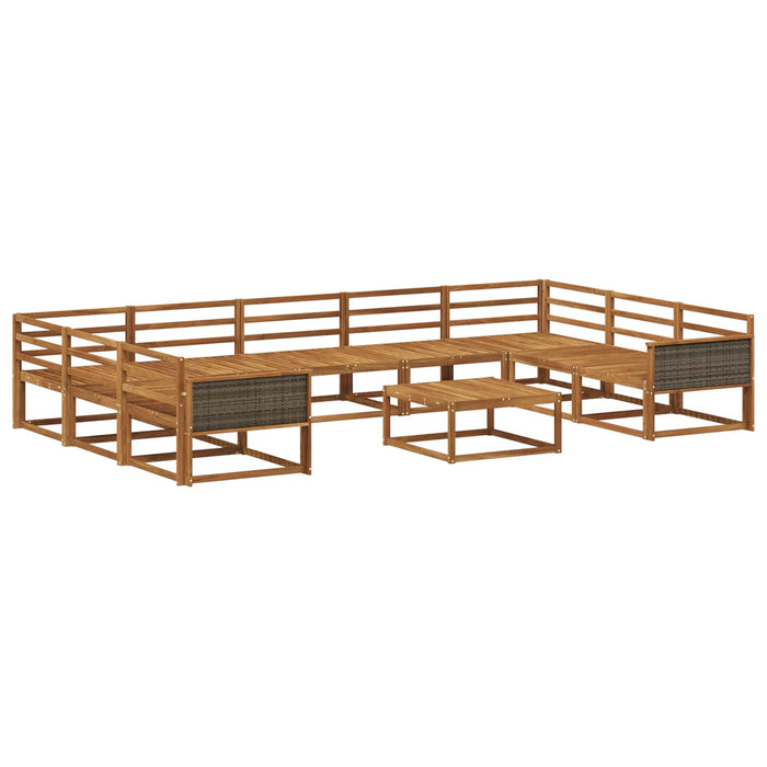 Set de canapele de exterior 10 pcs natural Lemn Solid de Acacia WALTI
