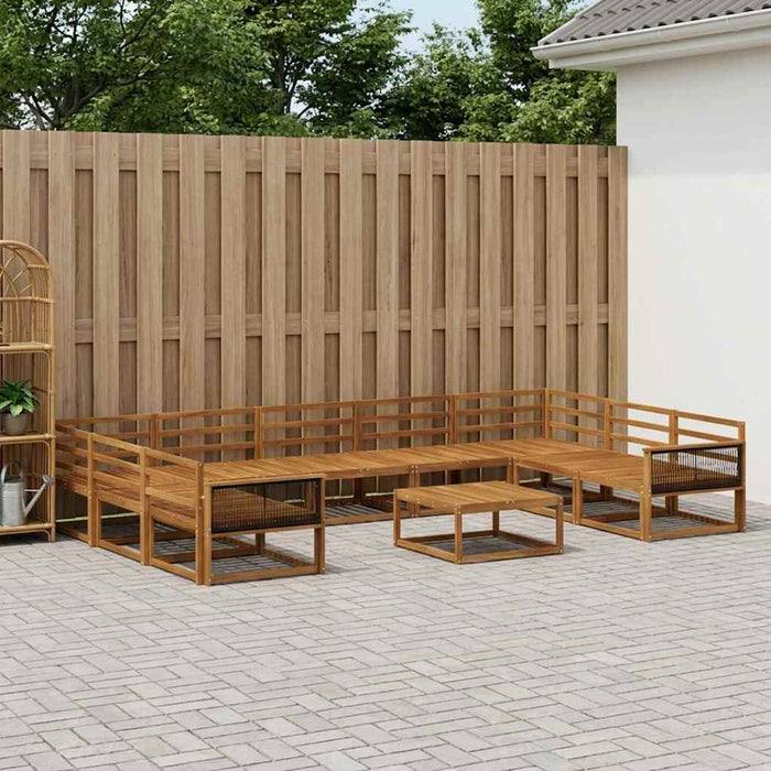 Set de canapele de exterior 10 pcs natural Lemn Solid de Acacia WALTI