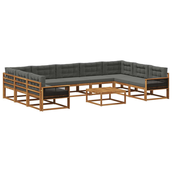 Set de canapele de exterior cu pernă 10 pcs Natural și Antracit WALTI