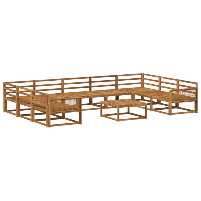 Set de canapele de exterior 10 pcs natural Lemn Solid de Acacia WALTI