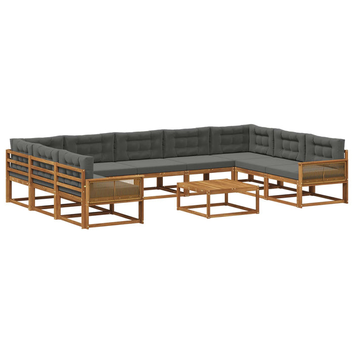Set de canapele de exterior cu pernă 10 pcs Natural și Antracit WALTI