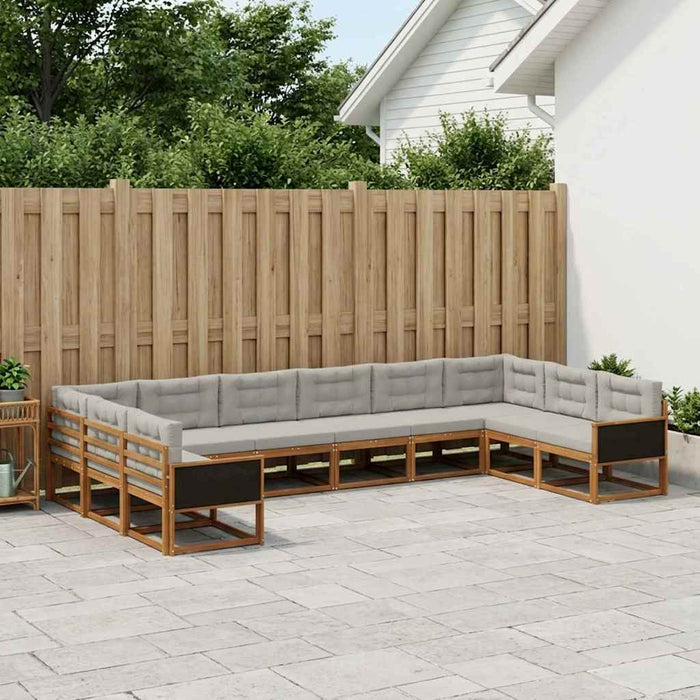 Set de canapele de exterior 10 pcs Natural și gri deschis WALTI