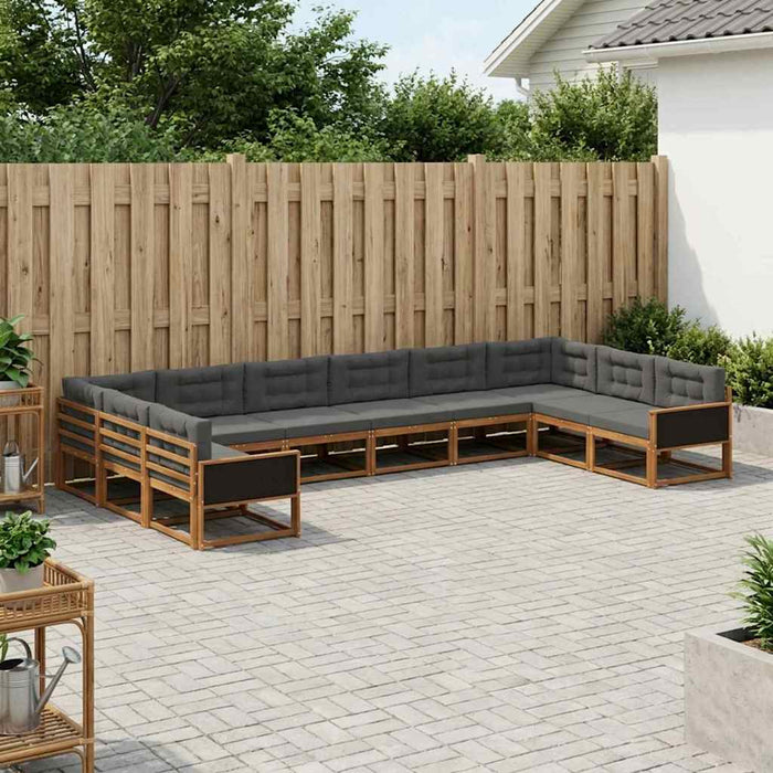 Set de canapele de exterior cu pernă 10 pcs Natural și Antracit WALTI