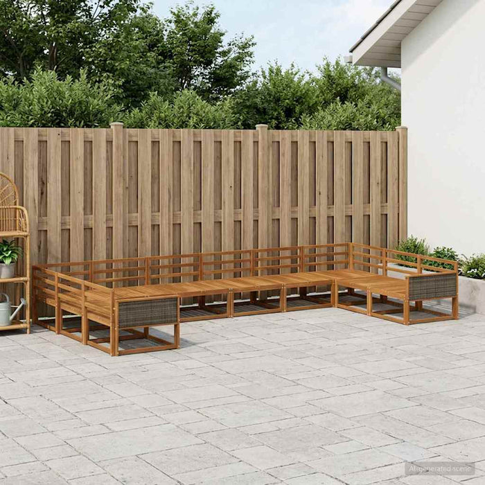 Set de canapele de exterior 10 pcs natural Lemn Solid de Acacia WALTI