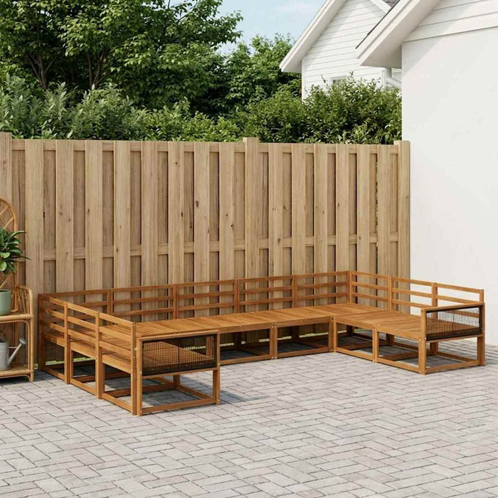 Set de canapele de exterior 10 pcs natural Lemn Solid de Acacia WALTI