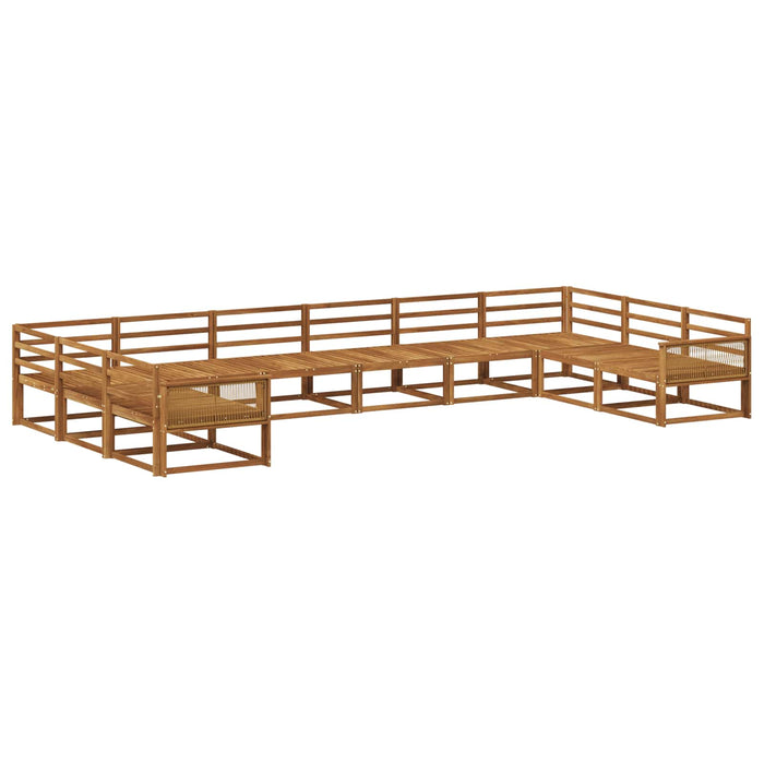 Set de canapele de exterior 10 pcs natural Lemn Solid de Acacia WALTI