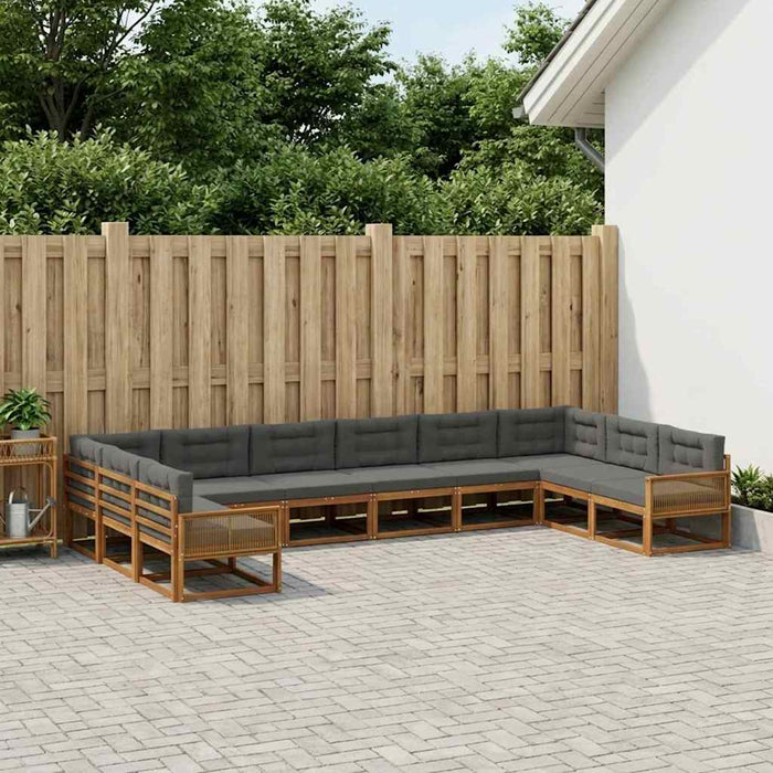 Set de canapele de exterior cu pernă 10 pcs Natural și Antracit WALTI