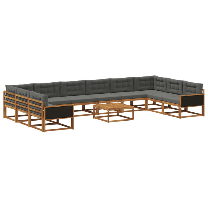 Set de canapele de exterior cu pernă 11 pcs Natural și Antracit WALTI