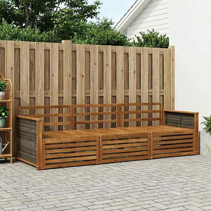 Set de canapele de exterior 3 pcs natural Lemn Solid de Acacia WALTI