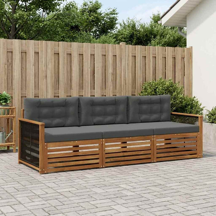 Set de canapele de exterior cu pernă 3 pcs Natural și Antracit WALTI
