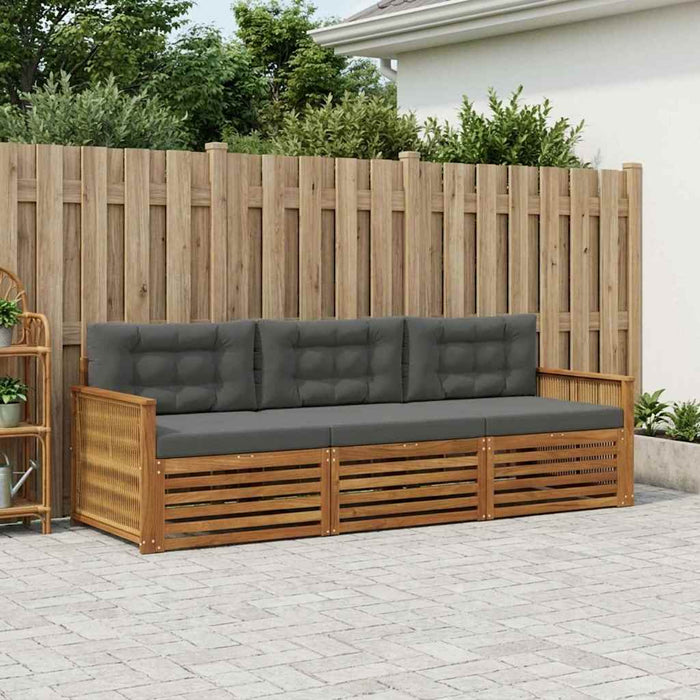 Set de canapele de exterior cu pernă 3 pcs Natural și Antracit WALTI